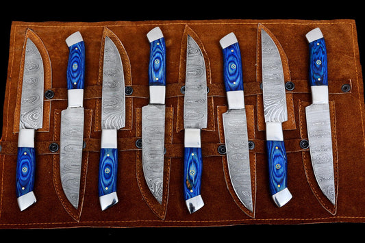 Damascus steel handmade steak knives set
