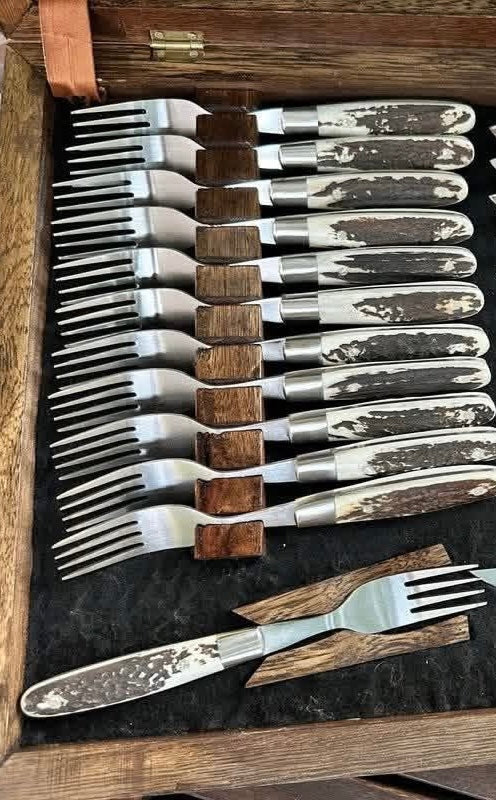 Custom handmade personal dining steak set knife and fork