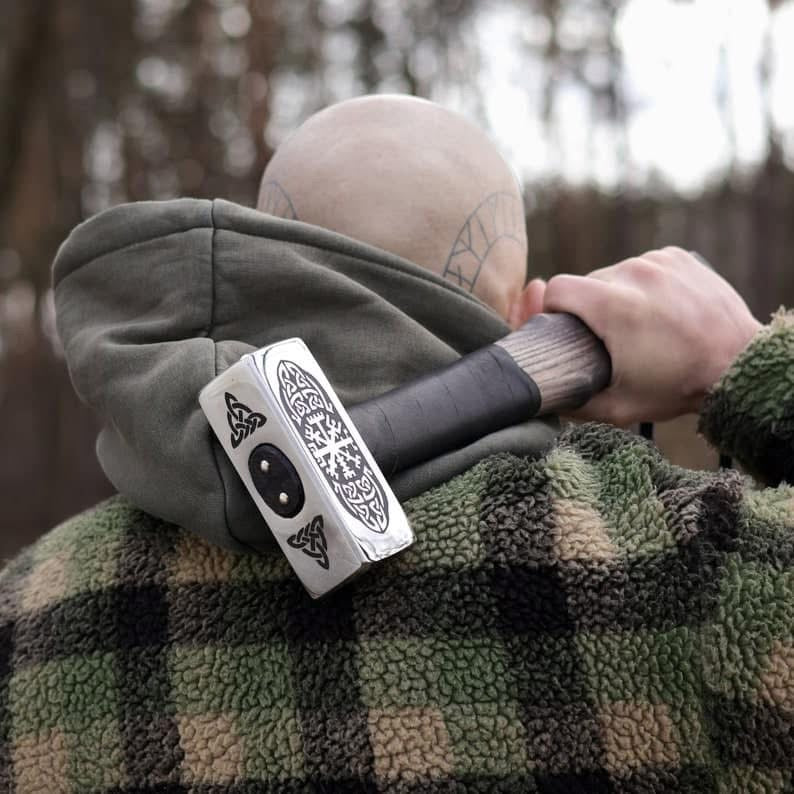 Custom handmade vintage style functional hammer