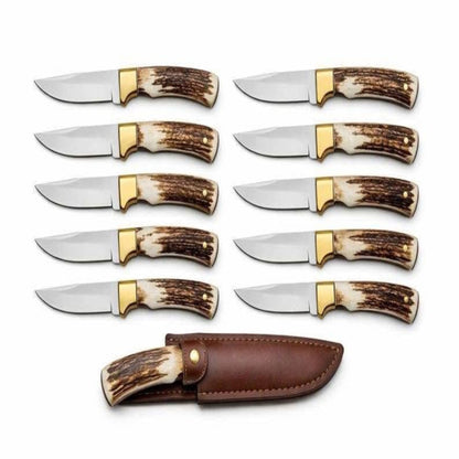 Custom Handmade J2 Steel Hunting Knife with Stag Horn Handle