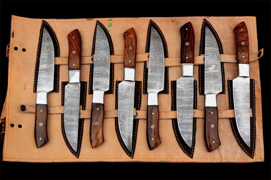 Damascus steel handmade steak knives